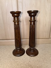 Pair Wooden Candle Holders