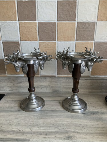 Fabulous pair stag pillar - of,