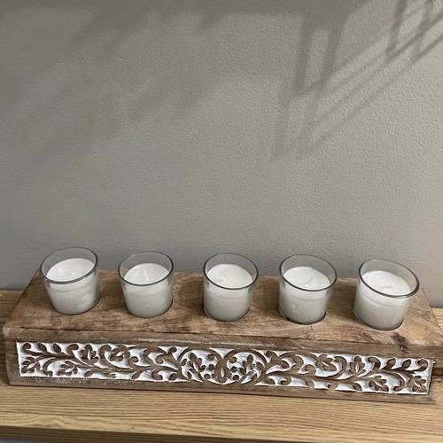 Wooden candle holder - wooden,