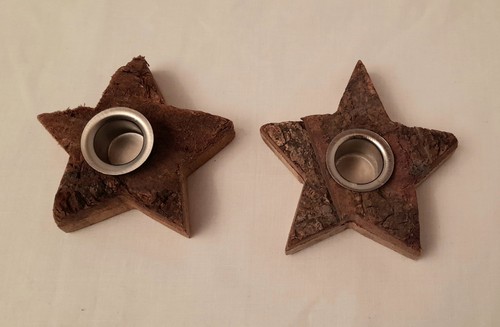 Star shaped wooden candle - star,