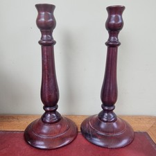Wooden Candlestick Holders Set