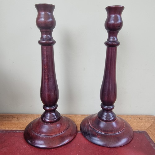 Wooden candlestick holders set - wooden,
