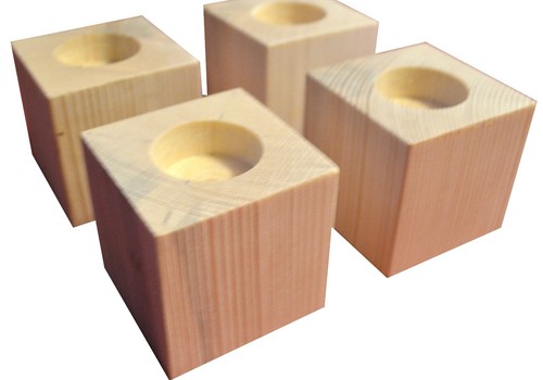 Wooden candlestick sided - candlestick,