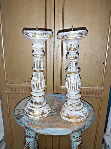 Set two wooden candle - a,