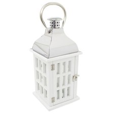 White Wooden Candle Lantern |