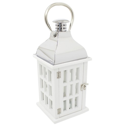 White wooden candle - white,