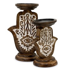 🔮 Wooden Candle Holders