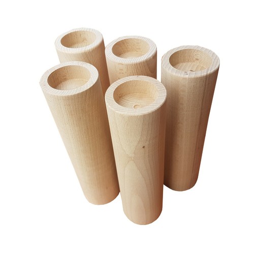 Wooden round candle set 5 - of,