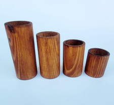 Wooden Candle Holders, Set of