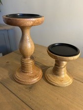 Pair Vintage Chunky Solid Wood