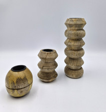 Set Of 3  Rustic Wooden