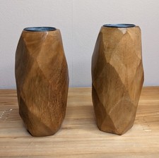 Vintage Wooden Candle Sticks