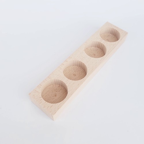 Wooden quadruple tea light - tea,