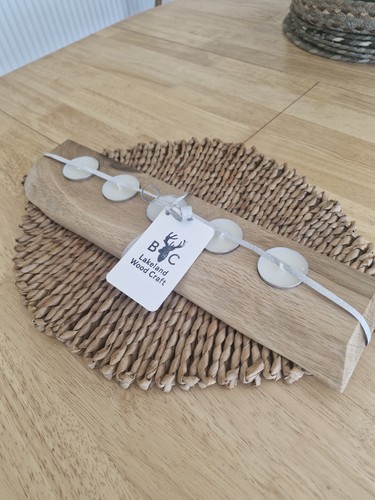 Rustic oak candle holder - rustic,