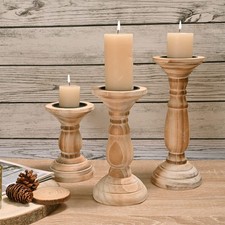 Wooden Candle Holder Set of 3