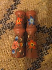 Two Hand Painted Wooden Candle