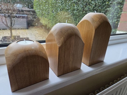 Solid oak wood tea light - wood,