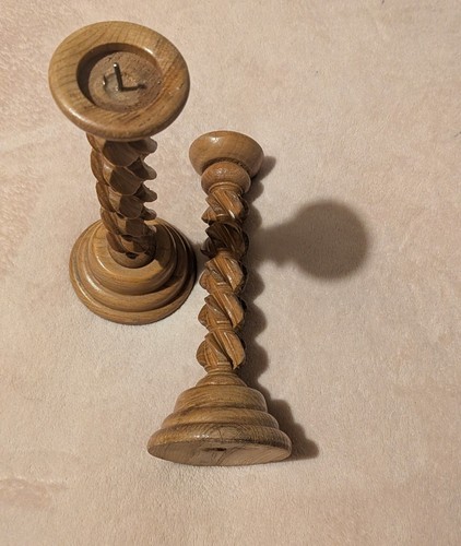 Brown wooden spiral candle - spiral,