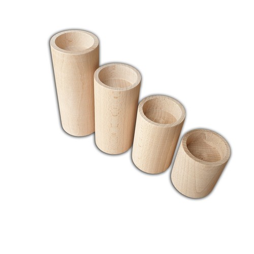 Wooden candle holders set of - wooden,