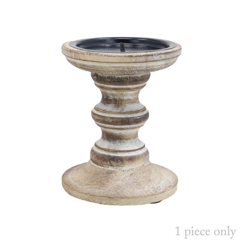 Wooden candle holder white - candle,
