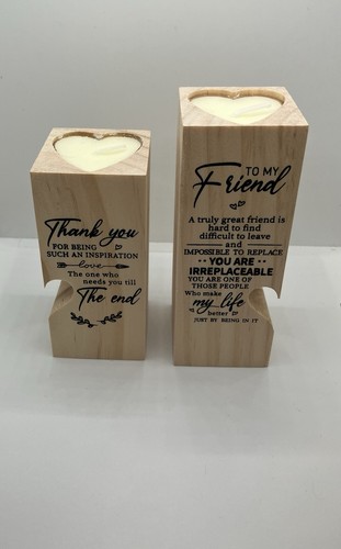 Wooden heart candle holder - wooden,