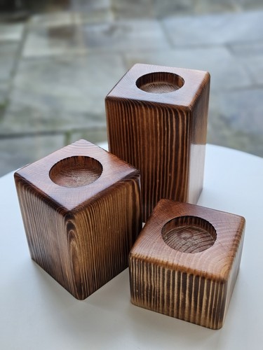 Handmade wooden candle holder - handmade,
