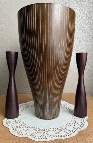 Wooden vase with - , candle